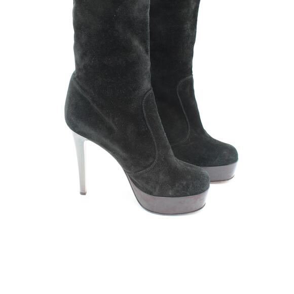 Giuseppe Zanotti Suede Over The Knee Boots 38 Womens Size 8 Black Designer - Picture 4 of 16